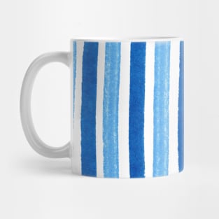 Blue and white vertical striped pattern Mug